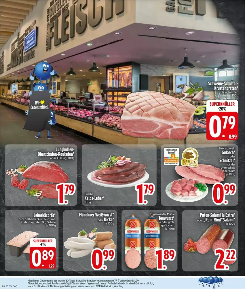 Aktueller Prospekt Edeka - Prospekte - von 12.05 bis 17.05.2025 - strona 14 - produkty: eis, jungbullen, leberkäs, LG, nuss, pute, reis, rind, salami, schnitzel, schwein, schweine, tee, Ti, Tiere, wein, weine, Weißwurst, wurst, ZTE