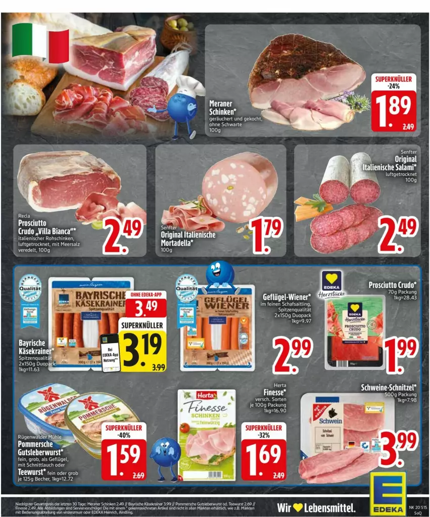 Aktueller Prospekt Edeka - Prospekte - von 12.05 bis 17.05.2025 - strona 15 - produkty: Becher, eier, finesse, gin, Käse, prosciutto, prosciutto crudo, rohschinken, salami, schinken, schnittlauch, senf, spitzenqualität, tee, teewurst, Ti, wurst, ZTE