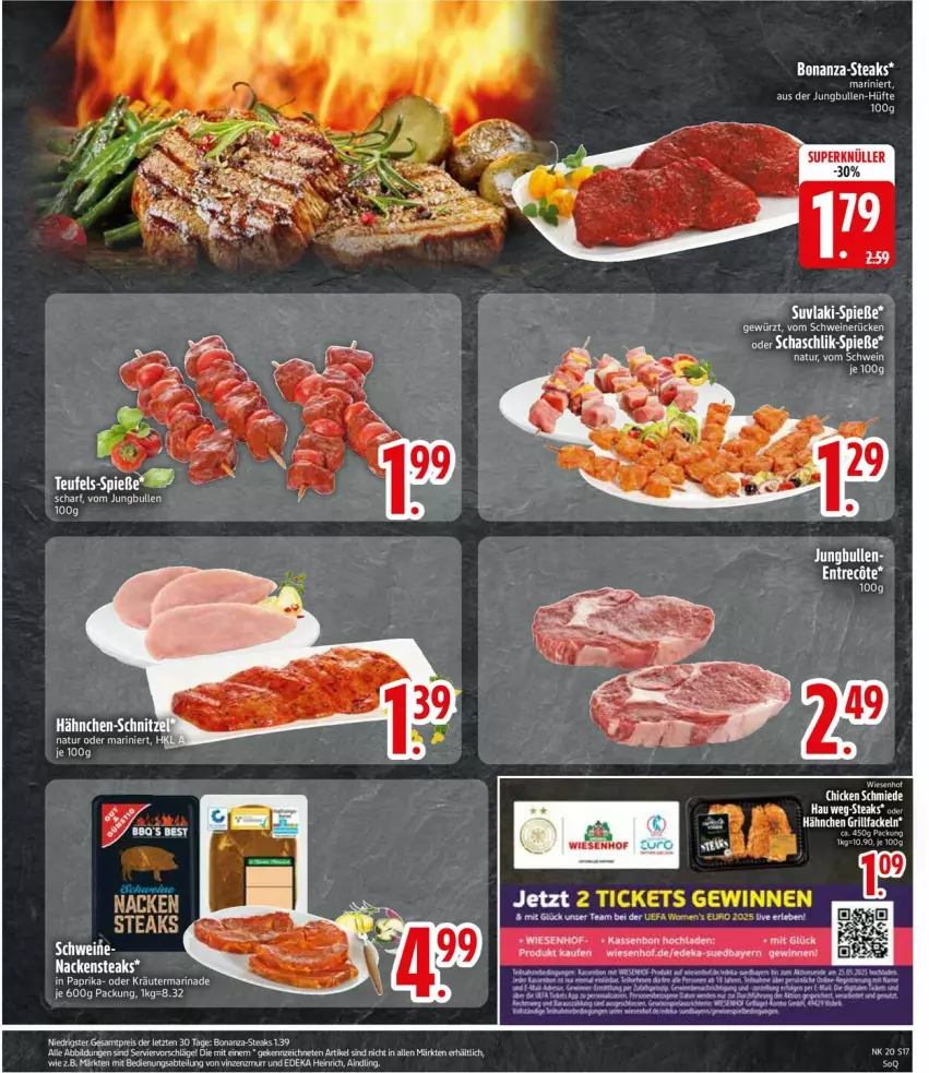 Aktueller Prospekt Edeka - Prospekte - von 12.05 bis 17.05.2025 - strona 17 - produkty: bett, Bona, eier, eis, Nackensteak, nackensteaks, natur, reis, schwein, steak, steaks, tee, Ti, torte, wein, wiesenhof, ZTE