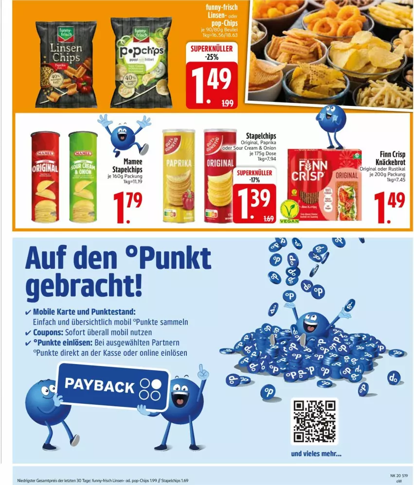 Aktueller Prospekt Edeka - Prospekte - von 12.05 bis 17.05.2025 - strona 19 - produkty: brot, chips, coupon, coupons, eis, funny-frisch, gin, knäckebrot, linsen, mam, paprika, reis, sour cream, tee, Ti, ZTE
