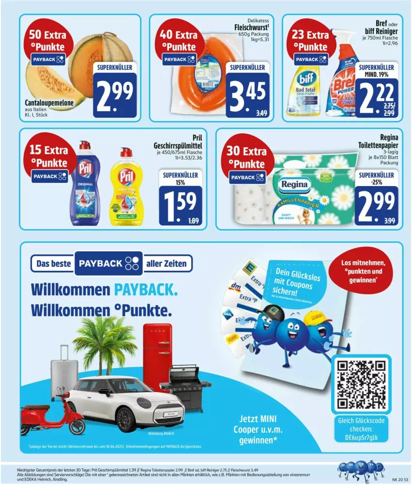 Aktueller Prospekt Edeka - Prospekte - von 12.05 bis 17.05.2025 - strona 3 - produkty: biff, Bref, Brei, deka, eis, flasche, fleisch, fleischwurst, geschirr, geschirrspülmittel, gin, papier, pril, reiniger, reis, spülmittel, Ti, wurst, ZTE