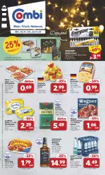 Gazetka promocyjna Combi - Prospekte - Gazetka - ważna od 23.11 do 23.11.2024 - strona 1 - produkty: Alwa, Becher, beutel, burlander, butter, curry, deutscher schnittkäse, eis, elle, flammkuchen, flasche, gyros, jack daniel, jack daniels, jacobs, jacobs krönung, Käse, Kette, küche, Küchen, kuchen, lamm, landliebe, lichterkette, likör, meica, milram, mineralwasser, Ofen, pfanne, pizza, reis, Schal, Schale, schnittkäse, schwein, steinofen, Streichzart, tafeläpfel, teller, tennessee whiskey, Ti, vilsa, wagner, wasser, wein, whiskey, ZTE