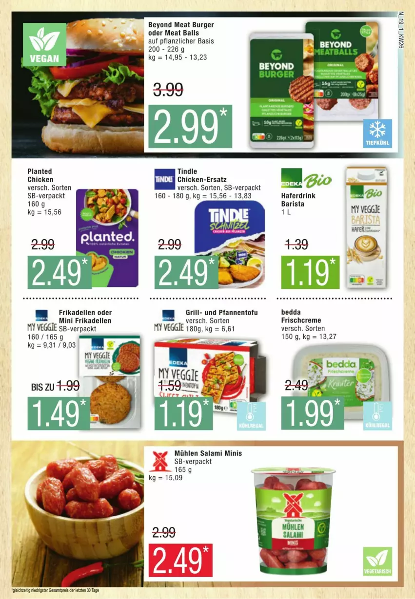 Aktueller Prospekt Edeka - Prospekte - von 22.06 bis 29.06.2024 - strona 19 - produkty: ball, burger, dell, drink, eis, elle, frikadellen, grill, hafer, Haferdrink, Intel, pfanne, pfannen, reis, salami, Schere, Ti, Tofu, und pfanne, veggie, Yo, ZTE