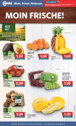 Gazetka promocyjna Combi - Prospekte - Gazetka - ważna od 05.02 do 05.02.2022 - strona 2 - produkty: ananas, angebot, angebote, avocado, avocados, beutel, bio, eis, honig, honigmelone, honigmelonen, kiwi, melone, melonen, natur, orange, orangen, rwe, Schal, Schale, Speisezwiebeln, tafeltrauben, Ti, trauben, zwiebel, zwiebeln