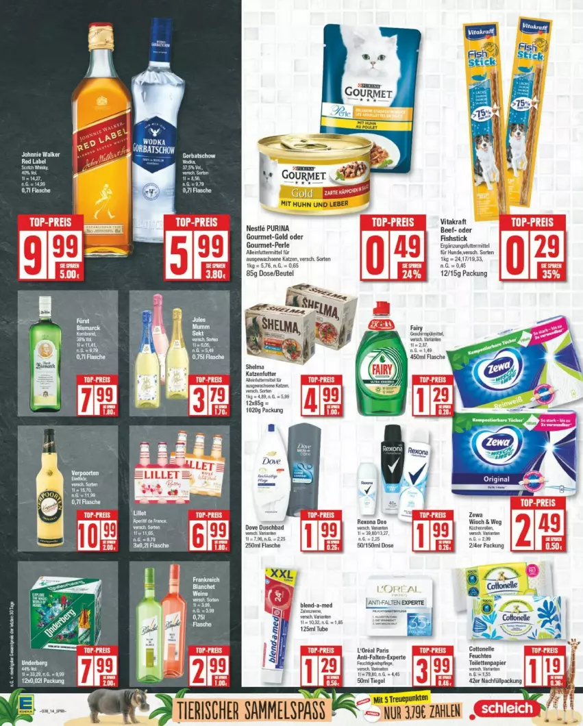 Aktueller Prospekt Edeka - Prospekte - von 16.09 bis 21.09.2024 - strona 14 - produkty: Bad, beef, beutel, blend-a-med, cottonelle, deo, dove, duschbad, elle, flasche, kraft, küche, Küchen, papier, purina, rexona, Ti, toilettenpapier, vita, vitakraft, zewa