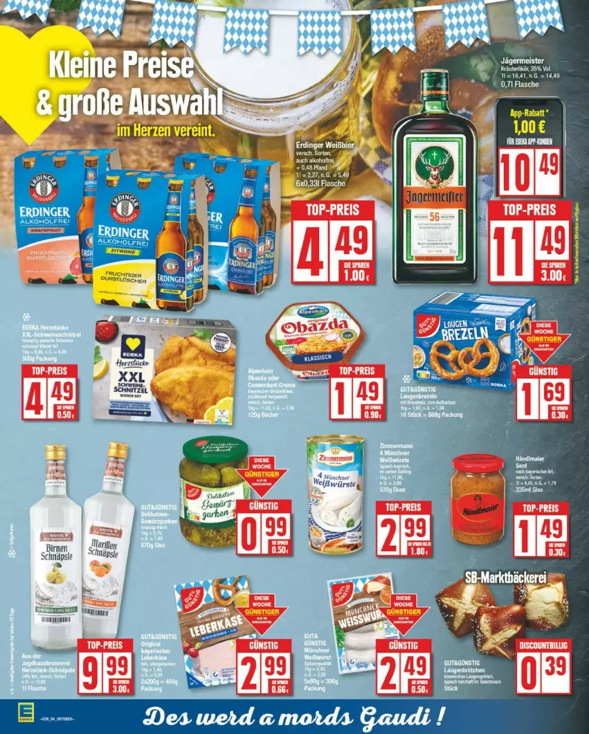 Aktueller Prospekt Edeka - Prospekte - von 16.09 bis 21.09.2024 - strona 4 - produkty: Birnen, eis, leine, reis, schnitzel