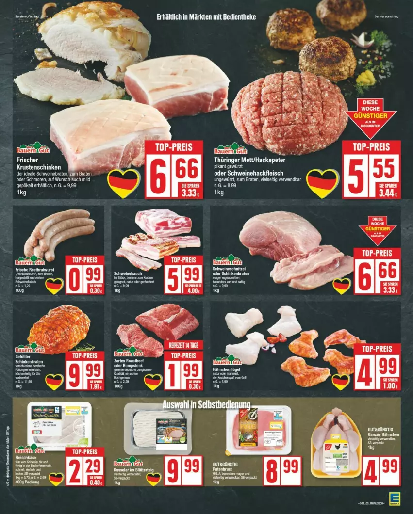 Aktueller Prospekt Edeka - Prospekte - von 16.09 bis 21.09.2024 - strona 5 - produkty: dell, eis, fleisch, hackfleisch, reis, schwein, schweine, Schweinehackfleisch, tee, top-preis, wein, weine