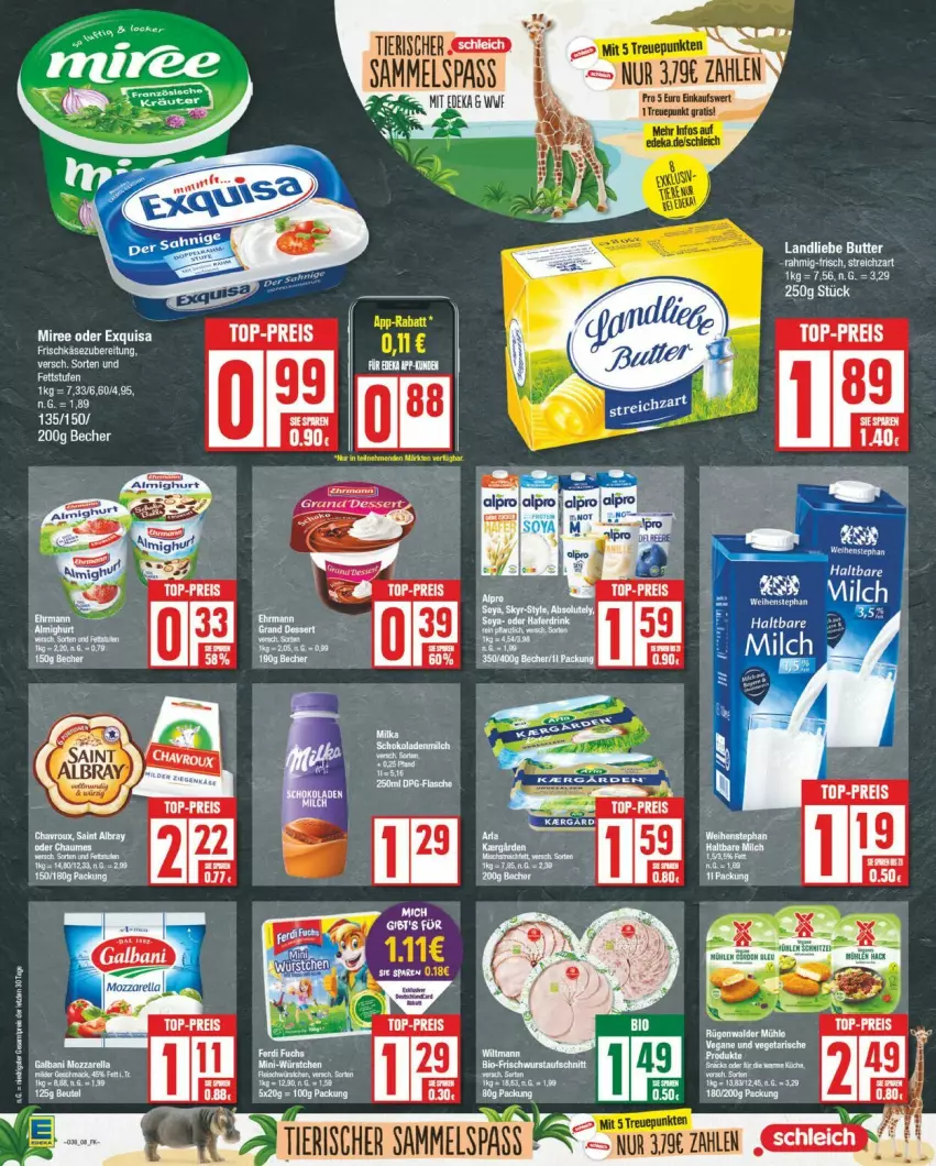 Aktueller Prospekt Edeka - Prospekte - von 16.09 bis 21.09.2024 - strona 8 - produkty: butter, eis, exquisa, landliebe, miree, reis, Schleich, tee, top-preis, wiltmann