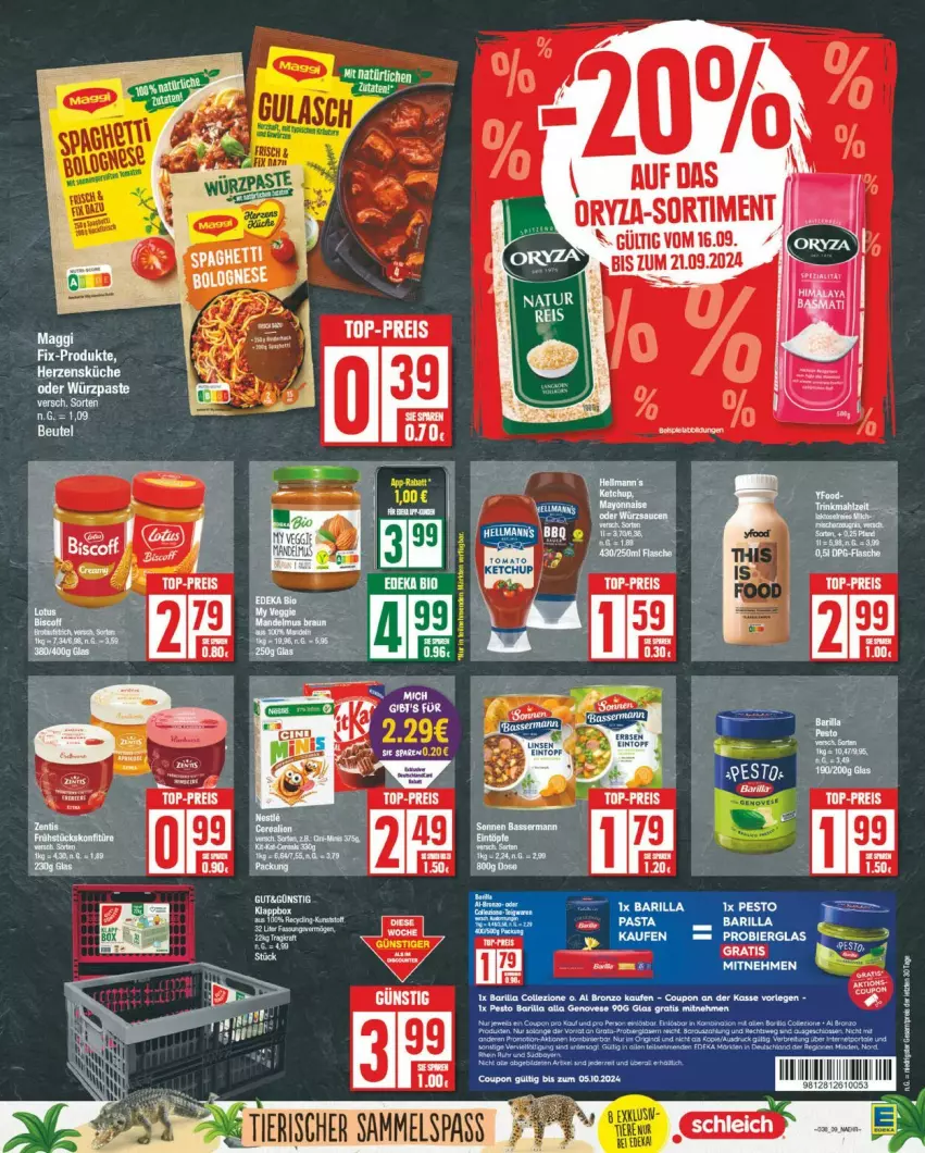 Aktueller Prospekt Edeka - Prospekte - von 16.09 bis 21.09.2024 - strona 9 - produkty: barilla, beutel, eis, reis, top-preis