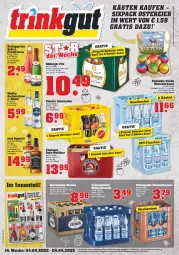 Gazetka promocyjna Trinkgut - Gazetka - ważna od 09.04 do 09.04.2022 - strona 1 - produkty: alkohol, Alwa, angebot, angebote, Apple, bier, bitburger, bitburger pils, burger, deka, ecco, eier, elle, flasche, frucht, fruchtsecco, Hefe, jack daniel, jack daniel's, limo, limonade, limonaden, mineralwasser, Paula, paulaner, pils, pilsener, rheinfels quelle, rotkäppchen, sekt, sinalco, tennessee whiskey, Ti, uhr, wasser, whiskey, wodka