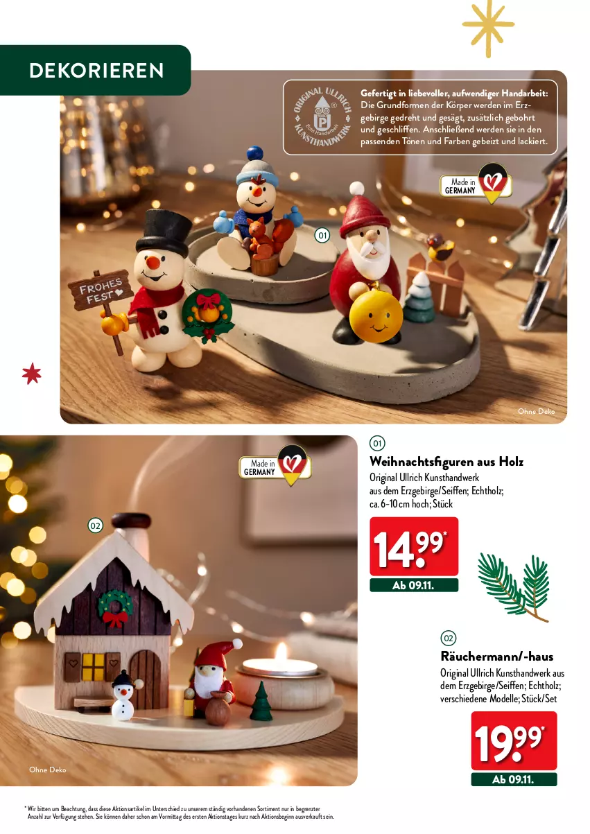 Aktueller Prospekt Aldi Nord - Deko und Geschenke - von 12.10 bis 27.12.2023 - strona 10 - produkty: dell, elle, erde, Germ, gin, Holz, lack, Mode, Ti, Weihnachtsfigur, ZTE