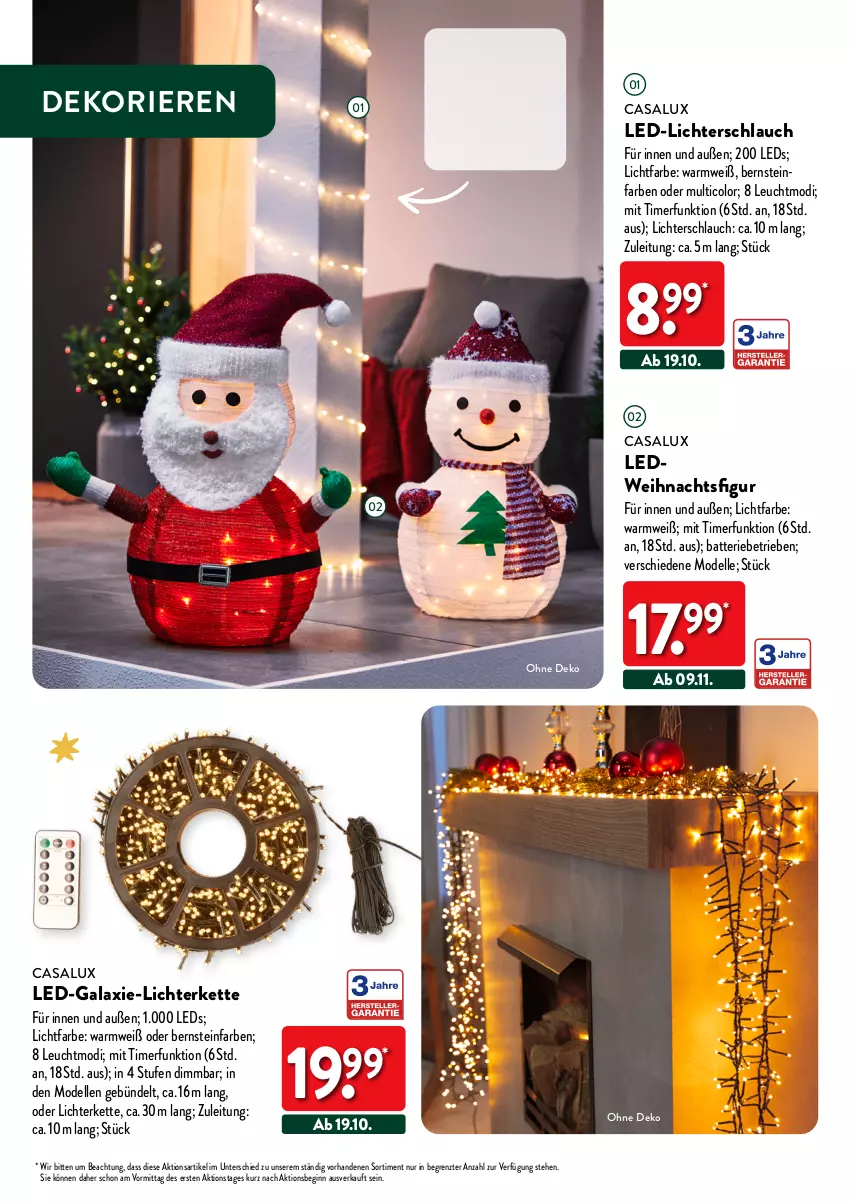 Aktueller Prospekt Aldi Nord - Deko und Geschenke - von 12.10 bis 27.12.2023 - strona 20 - produkty: batterie, dell, elle, gin, Kette, led-licht, leds, lichterkette, Mode, schlauch, Ti, timer, Weihnachtsfigur, ZTE