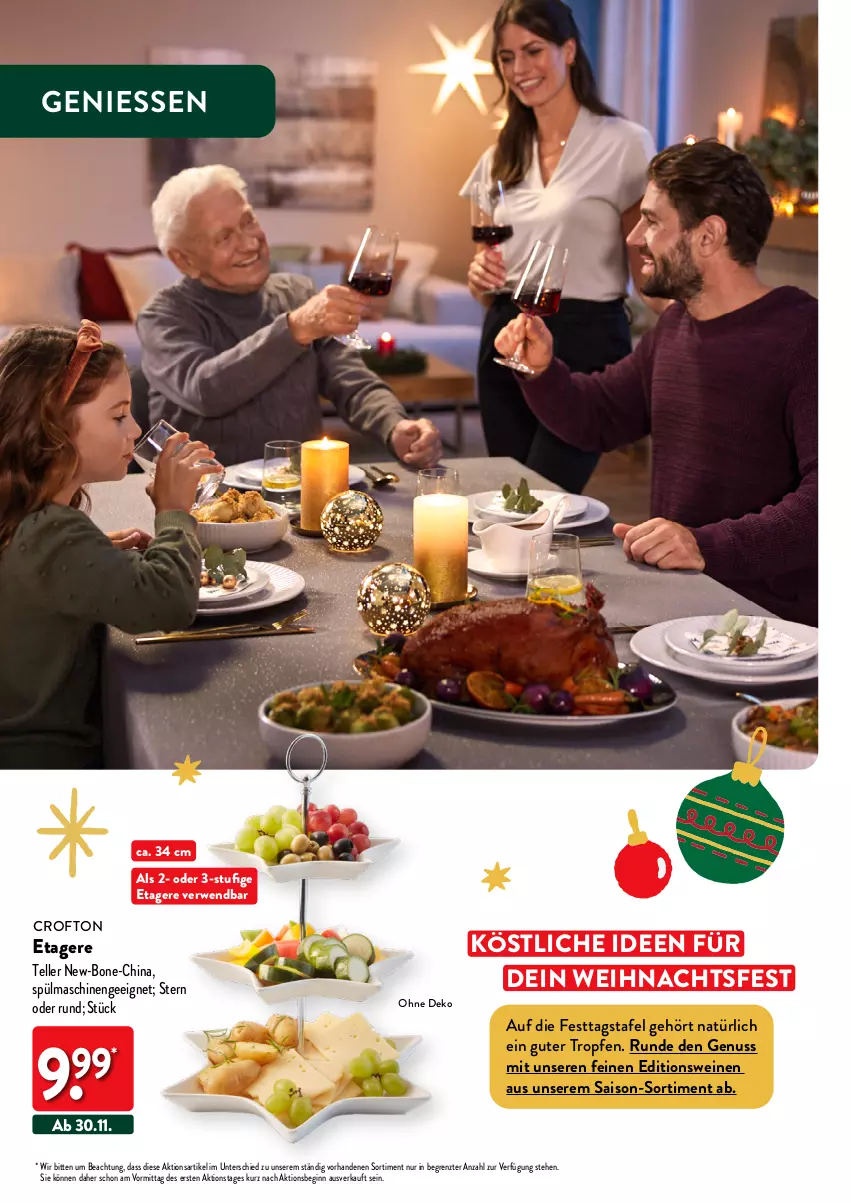 Aktueller Prospekt Aldi Nord - Deko und Geschenke - von 12.10 bis 27.12.2023 - strona 26 - produkty: Crofton, elle, Etagere, gin, nuss, rwe, spülmaschinen, teller, Ti, wein, weine, ZTE