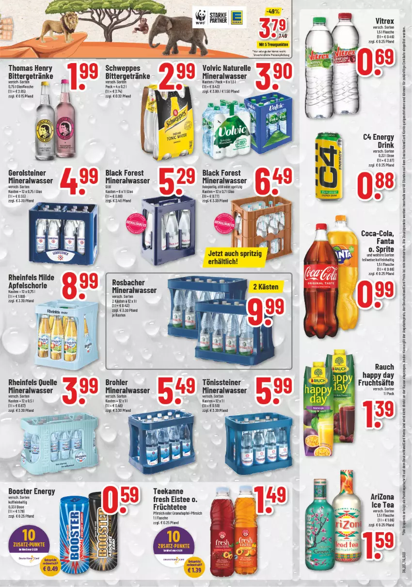 Aktueller Prospekt Trinkgut - von 04.09 bis 09.09.2023 - strona 3 - produkty: Alwa, angebot, angebotspreis, apfel, Apfelschorle, black forest, coca-cola, cola, deutschland card, deutschlandcard, drink, eis, eistee, elle, energy drink, erde, fanta, flasche, früchte, Früchtetee, gerolsteine, gerolsteiner, getränk, getränke, grana, granatapfel, Happy Day, ice tea, lack, LG, mineralwasser, Mineralwasser Still, natur, pfirsich, Rana, Rauch, reis, rel, rheinfels quelle, säfte, schorle, schweppes, sprite, steiner, tee, teekanne, thomas henry, Ti, vitrex, volvic, wasser