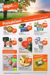 Gazetka promocyjna Tegut - Angebote der Woche - Gazetka - ważna od 02.09 do 02.09.2023 - strona 3 - produkty: alkohol, angebot, angebote, auer, Bau, Bauer, Becher, bier, bio, brot, brustfilet, dekoration, eis, filet, flasche, früchte, getränk, getränke, gin, hähnchenbrust, hähnchenbrustfilet, joghur, joghurt, Käse, leerdammer, melone, melonen, milch, persil, persil waschmittel, reis, reiss, Schal, Schale, schnittkäse, schogetten, Spaten, Ti, trauben, waschmittel, wasser, wassermelone, wassermelonen, wein