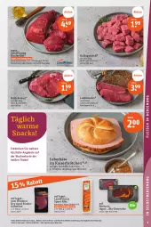 Gazetka promocyjna Tegut - Angebote der Woche - Gazetka - ważna od 02.09 do 02.09.2023 - strona 7 - produkty: angebot, angebote, backofen, bio, braten, brötchen, decke, dekoration, eis, ente, entrecôte, filet, fleisch, gewürz, gulasch, hüftsteak, Kaiser, Käse, lachs, lamm, landprimus, leberkäs, leberkäse, natur, Ofen, reis, rind, rinder, rinderfilet, saft, snack, snacks, spare ribs, steak, Ti, tisch, wurst