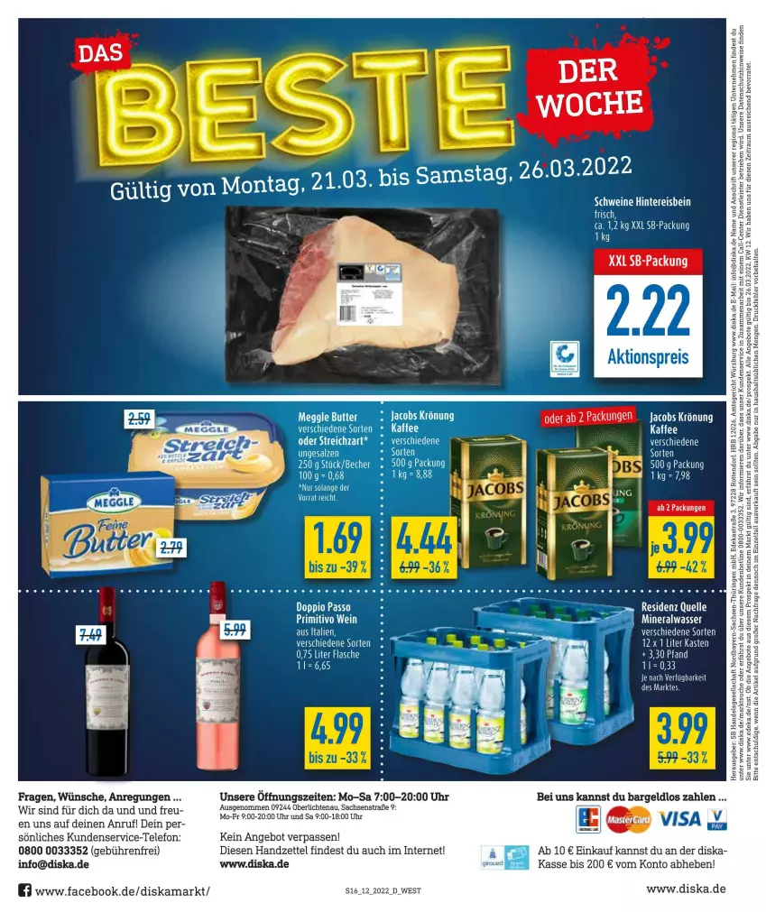 Aktueller Prospekt Diska - Prospekte - von 21.03 bis 26.03.2022 - strona 16 - produkty: angebot, angebote, Astra, deka, doppio passo, eier, eis, elle, ente, flasche, passo, reis, ring, sac, schwein, schweine, telefon, Ti, uhr, wein, weine