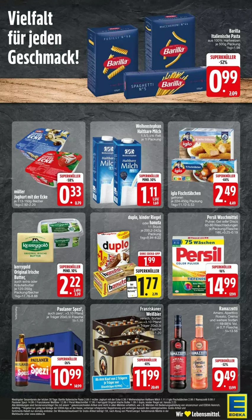 Aktueller Prospekt Edeka - Prospekte - von 27.10 bis 04.11.2024 - strona 2 - produkty: barilla, bier, deka, flasche, gin, italienische pasta, pasta, Paula, paulaner, Spezi, tee, Ti