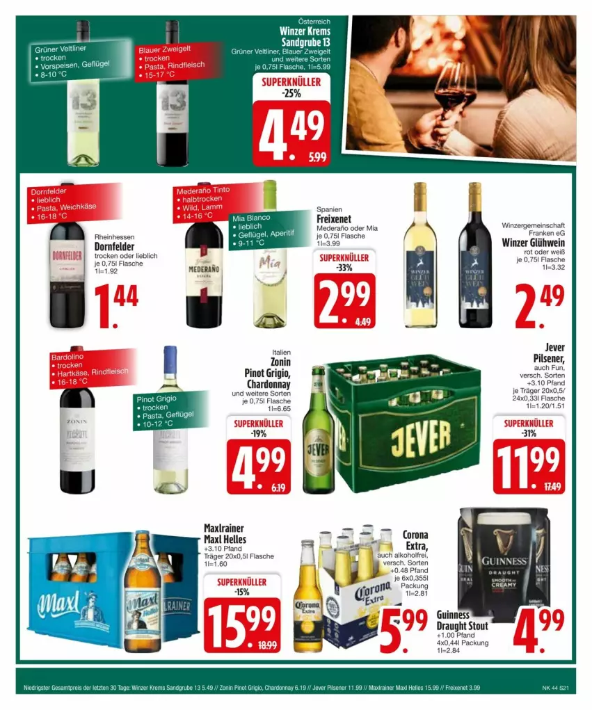 Aktueller Prospekt Edeka - Prospekte - von 27.10 bis 04.11.2024 - strona 23 - produkty: alkohol, chardonnay, dornfelder, elle, flasche, freixenet, Glühwein, grüner veltliner, jever, Maxlrainer, pils, pilsener, Pinot, pinot grigio, wein, zonin