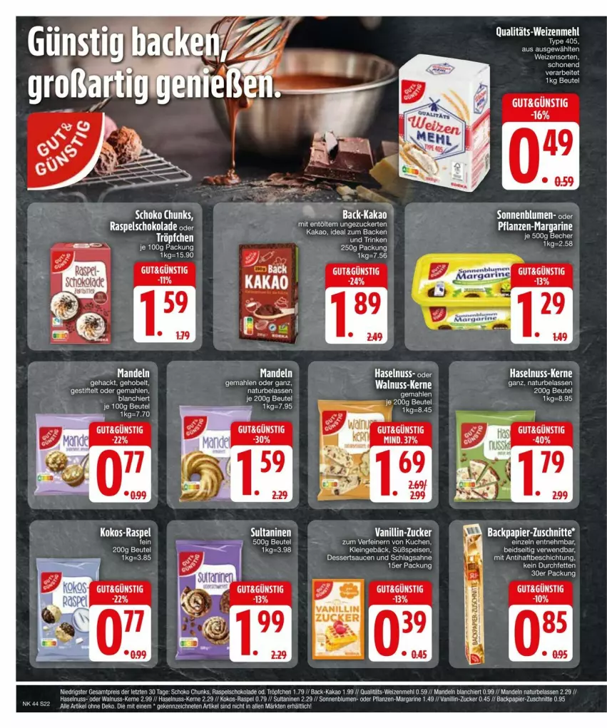 Aktueller Prospekt Edeka - Prospekte - von 27.10 bis 04.11.2024 - strona 24 - produkty: beutel, blume, blumen, dessert, desserts, dessertsauce, eis, ente, haselnuss, kakao, kokos, mandel, mandeln, margarine, mehl, natur, nuss, papier, pflanze, pflanzen, rwe, sahne, sauce, saucen, schlagsahne, schoko, schokolade, sonnenblume, sonnenblumen, tee, Ti, walnuss, weizenmehl, ZTE, zucker