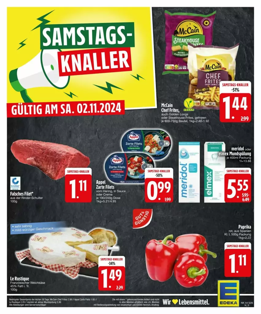 Aktueller Prospekt Edeka - Prospekte - von 27.10 bis 04.11.2024 - strona 30 - produkty: französischer weichkäse, Golden Longs, Käse, lebensmittel, meridol, messer, paprika, tee, Ti, weichkäse