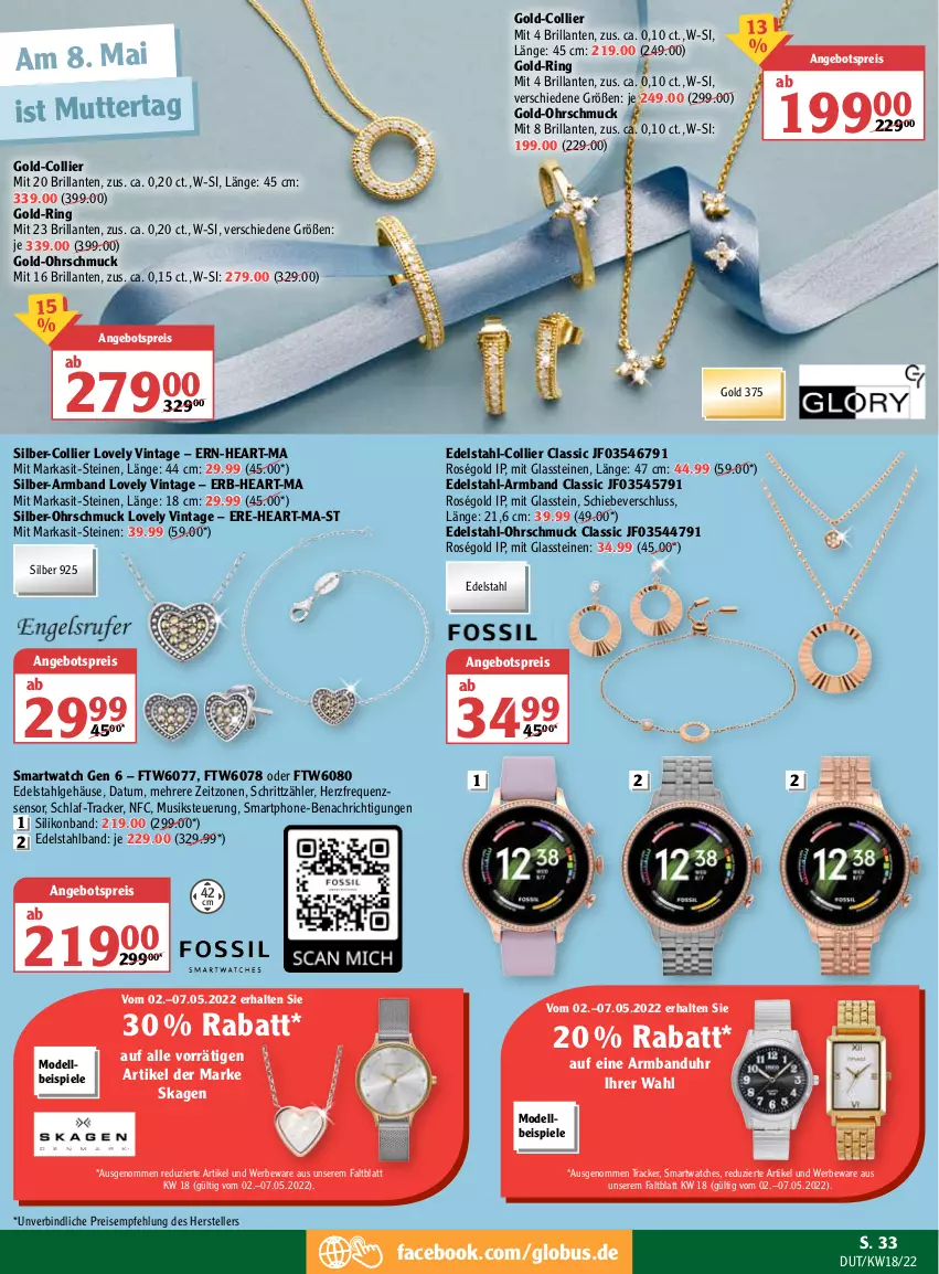 Aktueller Prospekt Globus - Prospekte - von 02.05 bis 07.05.2022 - strona 37 - produkty: angebot, angebotspreis, Armband, Armbanduhr, dell, edelstahl, eis, elle, LG, Mode, reis, ring, Schmuck, smartphone, smartwatch, Spiele, teller, Ti, uhr