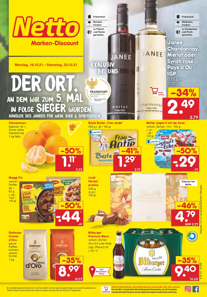 Aktueller Prospekt Netto Marken-Discount - Filial Angebote - von 18.10 bis 23.10.2021 - strona 1