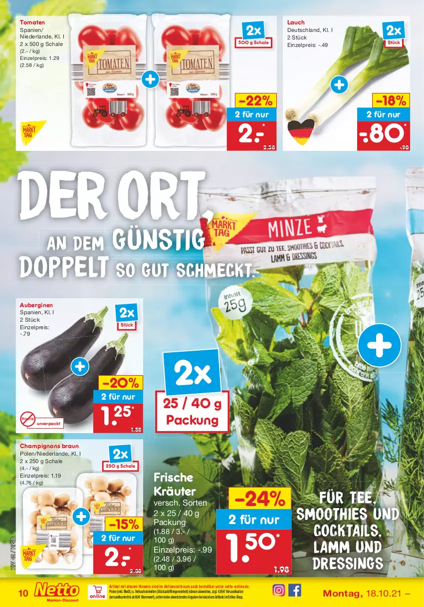 Aktueller Prospekt Netto Marken-Discount - Filial Angebote - von 18.10 bis 23.10.2021 - strona 10