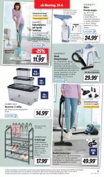 Gazetka promocyjna Lidl - Aktionsprospekt - Gazetka - ważna od 29.04 do 29.04.2023 - strona 27 - produkty: akku, aqua, AquaPur, Behälter, beutel, bodenstaubsauger, bodenwischer, Bodenwischer mit Sprühfunktion, Brei, dampfreiniger, decke, Deckel, eis, fenster, fenstersauger, flasche, ladegerät, mikrofaser, paar schuhe, regal, reiniger, Reinigung, Reinigungsmittel, reis, schuhe, schuhregal, silvercrest, staubsauger, staubsaugerbeutel, Ti, uhr, wasser, wassertank, weck, ZTE