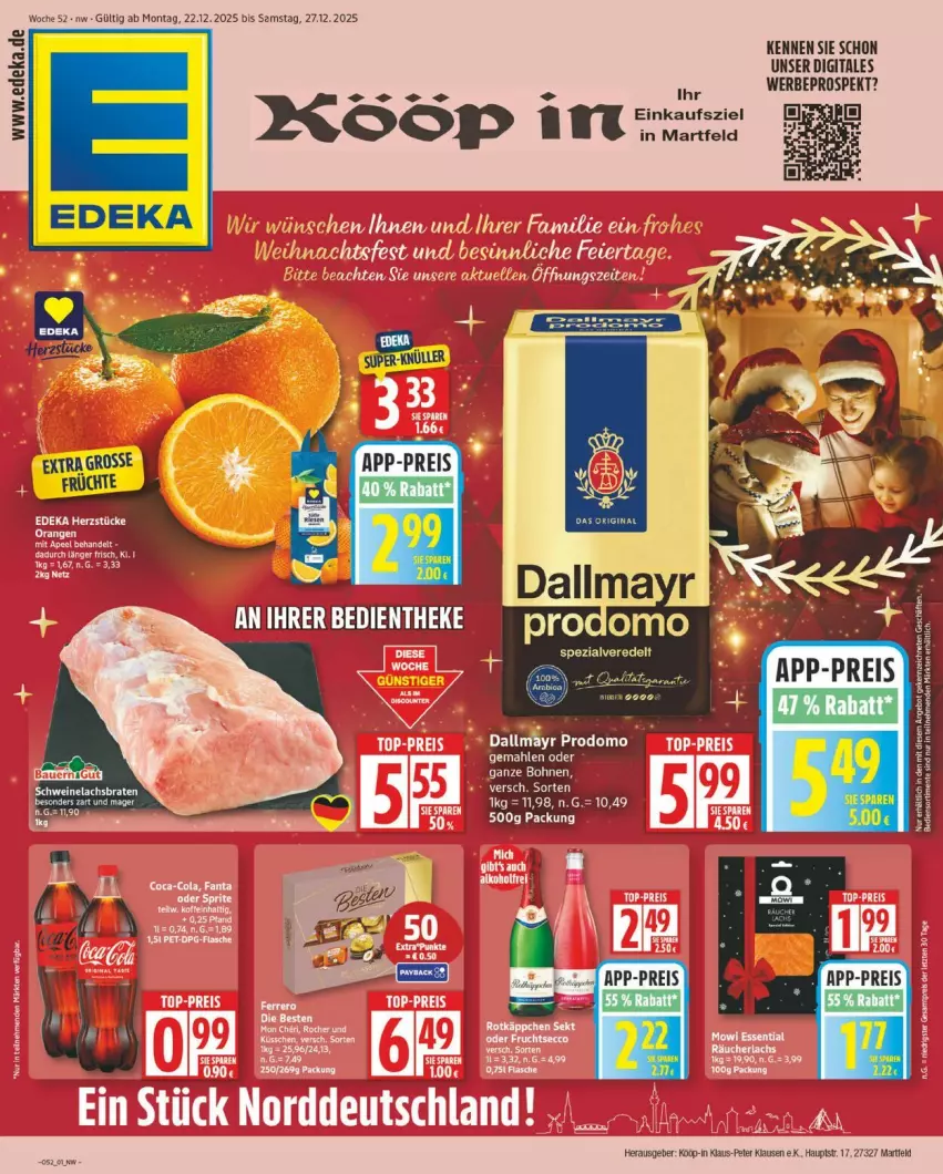 Aktueller Prospekt Edeka - Prospekte - von 22.12 bis 27.12.2025 - strona 1 - produkty: bohne, bohnen, deka, Ti