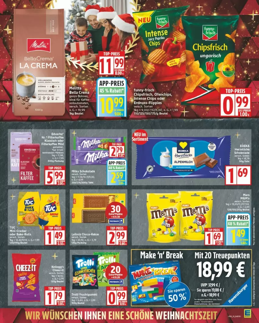 Aktueller Prospekt Edeka - Prospekte - von 22.12 bis 27.12.2025 - strona 13 - produkty: beutel, chips, chipsfrisch, eis, ente, erdnuss, flippies, nuss, Ofen, reis, top-preis