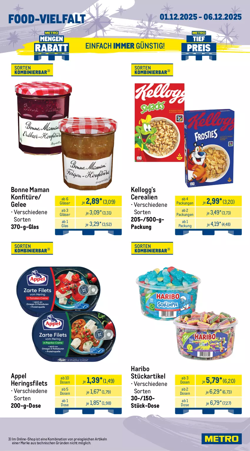 Aktueller Prospekt Metro - Wochen-Angebote - von 01.12 bis 06.12.2025 - strona 11 - produkty: angebot, bonne maman, cerealien, eis, filet, filets, gelee, Gläser, haribo, hering, Herings, heringsfilets, konfitüre, mac, mam, mestemacher, Mett, mettwurst, pizza, prosciutto, Prosciutto di Parma, Pumpernickel, reis, ring, schnitten, Ti, wurst, zwiebel, zwiebelmettwurst