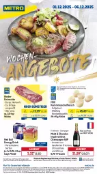 Gazetka promocyjna Metro - Wochen-Angebote - Gazetka - ważna od 06.12 do 06.12.2025 - strona 1 - produkty: abholpreise, angebot, angebote, brut, champagne, drink, eis, energy drink, entrecôte, fisch, fische, Fischer, flasche, fleisch, früchte, früchten, getränk, getränke, ilag, meeresfrüchte, Metro, metro gastro, Palette, Rauch, red bull, reis, Ria, rind, rinder, rwe, Schal, Schale, Schere, Ti, tiefpreis, Wild, zitrone