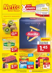 Gazetka promocyjna Netto Marken-Discount - Filial-Angebote - Gazetka - ważna od 28.01 do 28.01.2023 - strona 1 - produkty: angebot, asti, barilla, bestpreis, butter, cola, eis, fleisch, gin, hackfleisch, hackfleisch gemischt, irische butter, kerrygold, kiwi, ndk, pasta, reis, reiss, rind, schwein, sunil, Ti, waschmittel, wein, ZTE