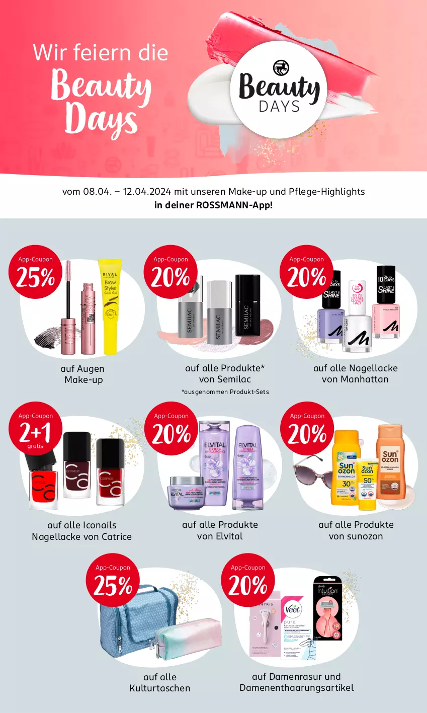 Aktueller Prospekt Rossmann - Prospekte - von 08.04 bis 12.04.2024 - strona 15 - produkty: eier, elvital, lack, Lacke, Make-up, Nagellack, Tasche, taschen, Ti, vita