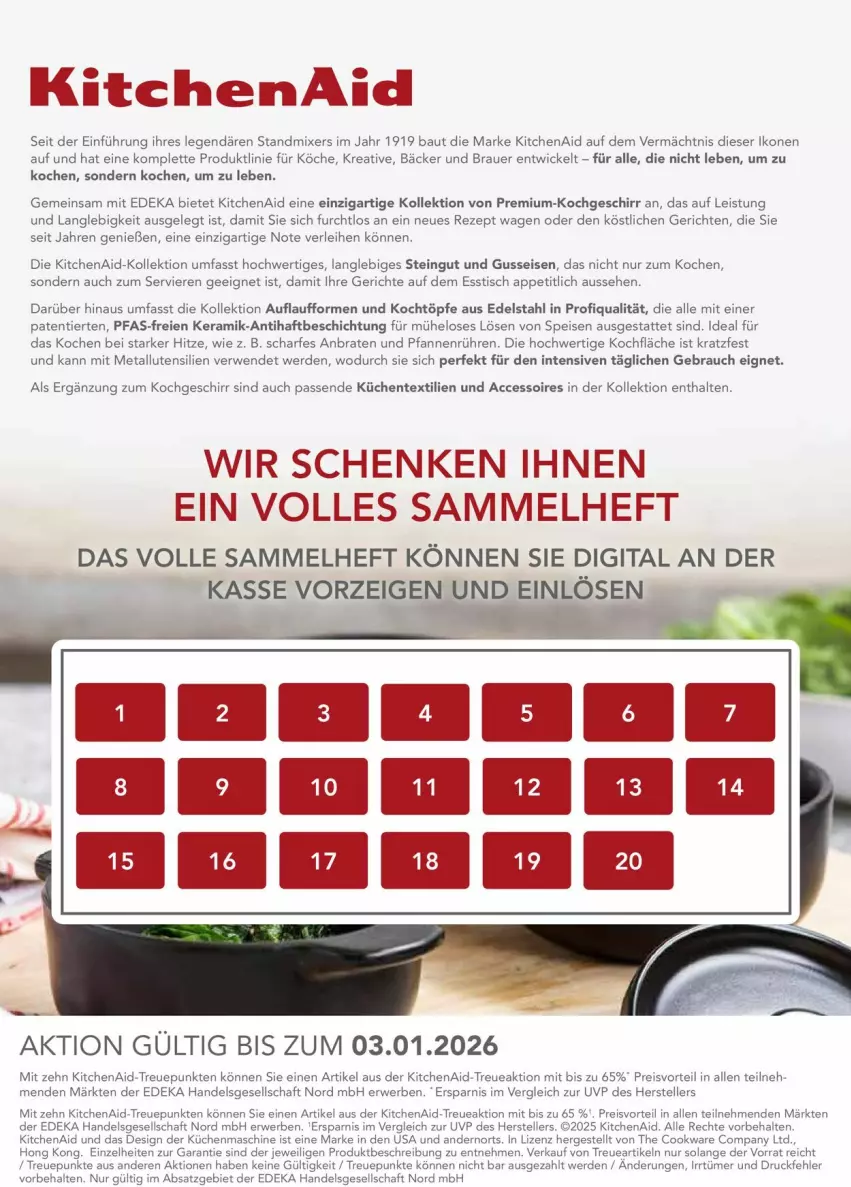Aktueller Prospekt Edeka - Prospekte - von 15.12 bis 20.12.2025 - strona 17 - produkty: ACC, accessoires, auer, Bau, braten, Cookware, deka, edelstahl, eis, elle, ente, erde, esstisch, geschirr, KitchenAid, küche, Küchen, Mixer, pfanne, pfannen, preisvorteil, Rauch, reis, rezept, rwe, standmixer, teller, Ti, tisch, und pfanne, WICK