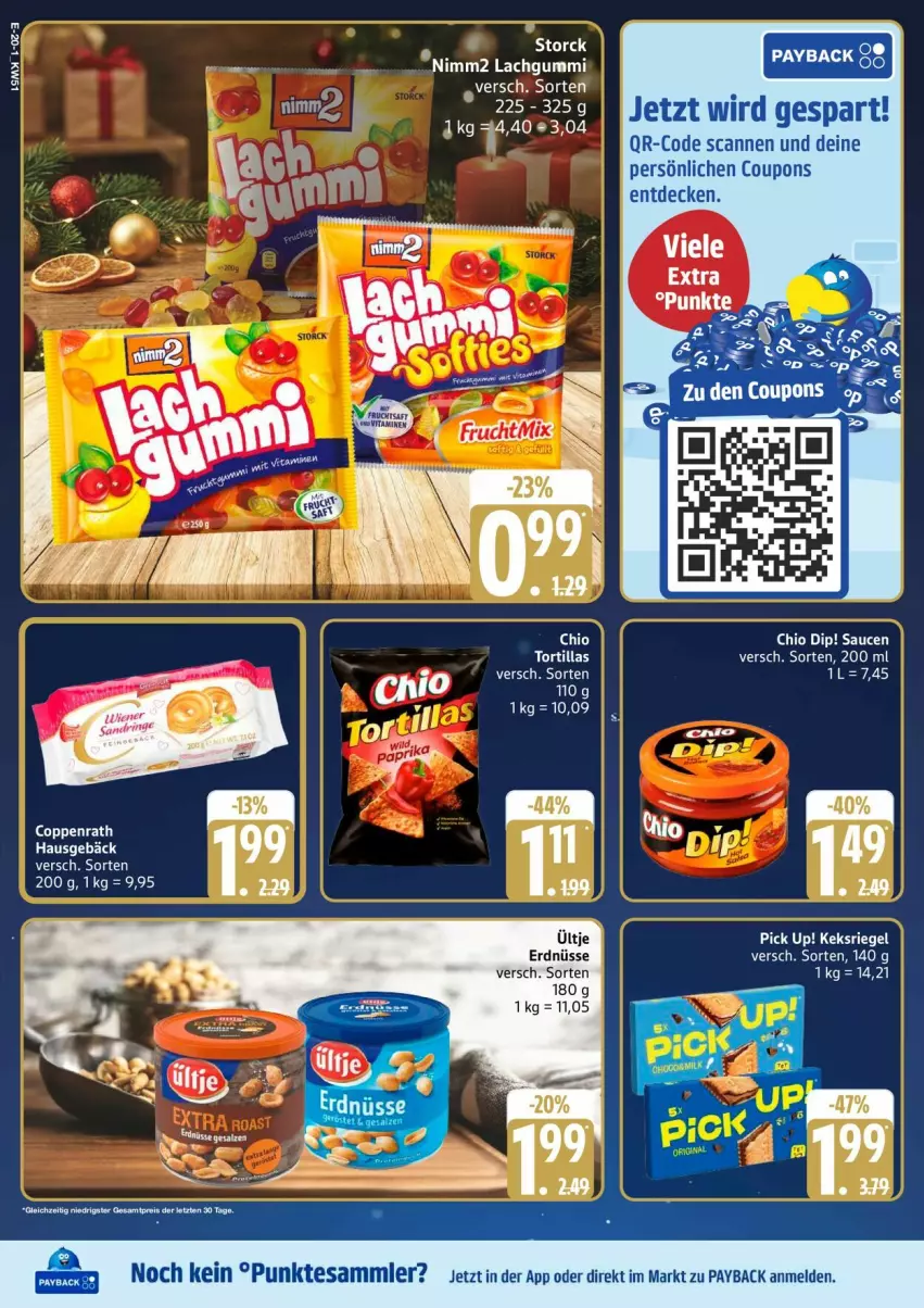 Aktueller Prospekt Edeka - Prospekte - von 15.12 bis 20.12.2025 - strona 24 - produkty: coppenrath, coupon, coupons, erdnüsse, lachgummi, nimm2, payback, tesa, Ti, tortilla, tortillas
