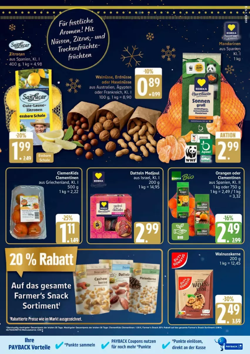 Aktueller Prospekt Edeka - Prospekte - von 15.12 bis 20.12.2025 - strona 5 - produkty: aust, coupon, coupons, Datteln, eis, nuss, payback, reis, Schal, Schale, tee, Ti, walnuss, walnusskerne, zitrone, zitronen
