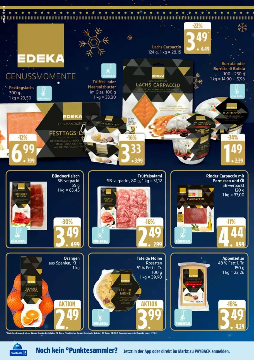 Aktueller Prospekt Edeka - Prospekte - von 15.12 bis 20.12.2025 - strona 8 - produkty: ACC, Carpaccio, deka, payback, rind, rinder, tesa, Ti