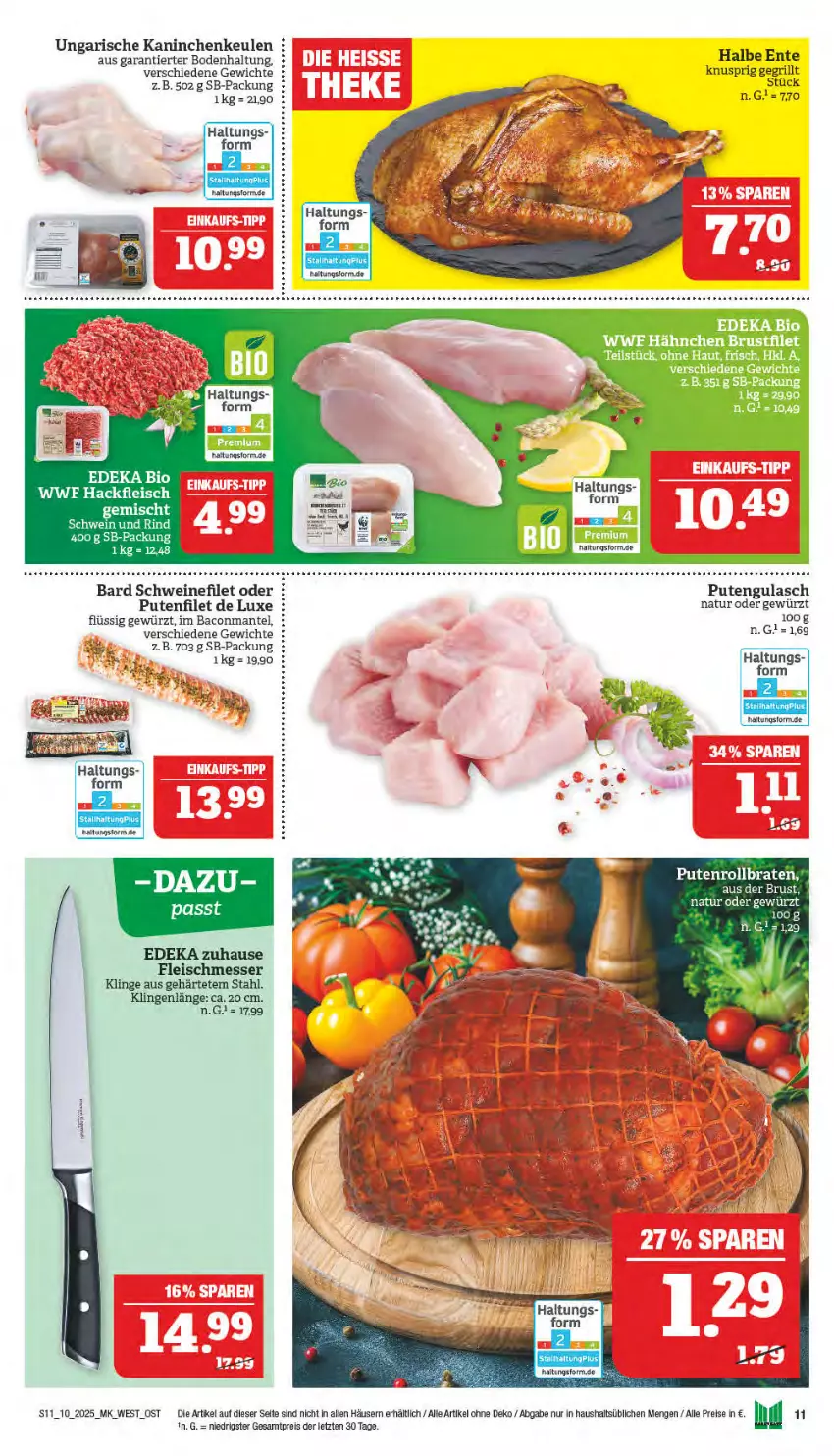 Aktueller Prospekt Marktkauf - Prospekt - von 02.03 bis 08.03.2025 - strona 11 - produkty: bacon, bio, braten, deka, edeka bio, eis, ente, filet, fleisch, gewürz, grill, gulasch, hackfleisch, hackfleisch gemischt, Kaninchenkeule, Mantel, messer, natur, pute, Putenrollbraten, reis, rind, rollbraten, schwein, schwein und rind, schweine, schweinefilet, Ti, wein, weine, ZTE