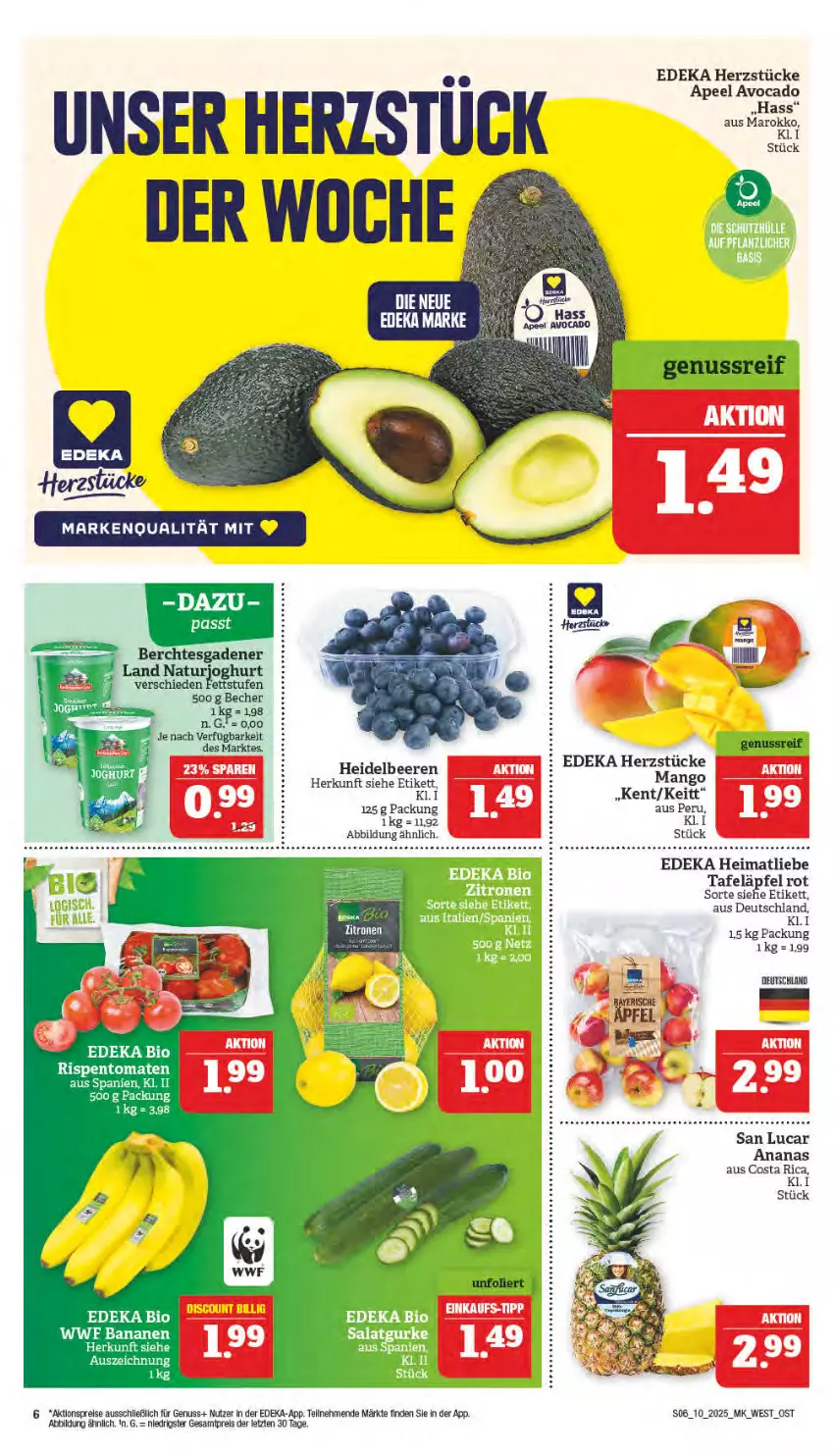 Aktueller Prospekt Marktkauf - Prospekt - von 02.03 bis 08.03.2025 - strona 6 - produkty: aktionspreis, ananas, avocado, Becher, beere, beeren, deka, eis, heidelbeere, heidelbeeren, joghur, joghurt, mango, natur, naturjoghurt, nuss, reis, tafeläpfel, Ti, ZTE