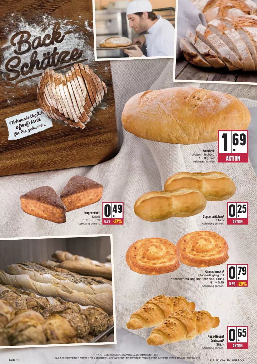 Aktueller Prospekt E Center - Angebote der Woche - von 02.10 bis 07.10.2023 - strona 14 - produkty: brot, brötchen, creme, Croissant, deka, eis, Käse, Käseschnecke, Laugeneck, nuss, Plunder, reis, Ti, usb, weizenmischbrot, ZTE