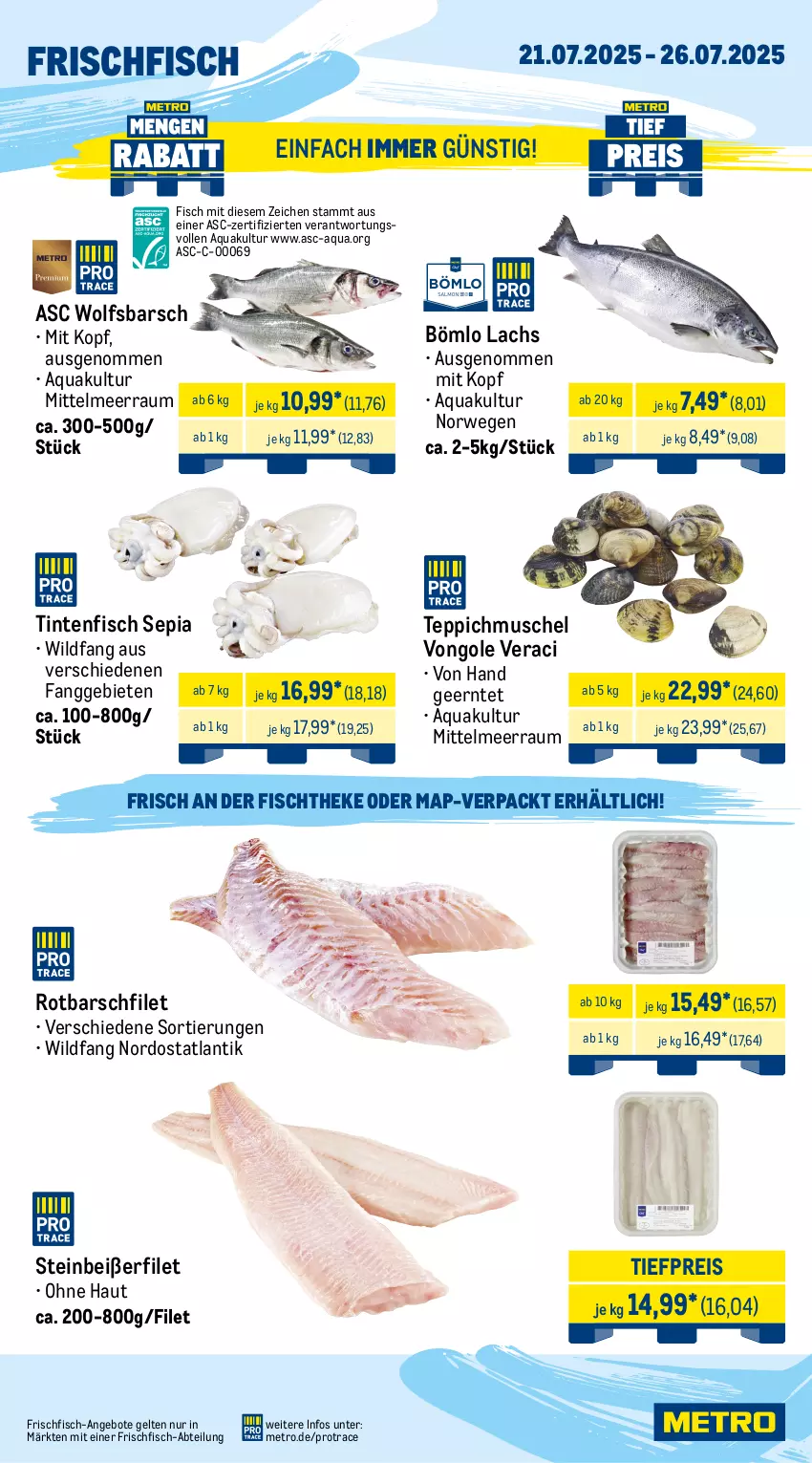Aktueller Prospekt Metro - Wochen-Angebote Gastro - von 21.07 bis 26.07.2025 - strona 5 - produkty: Abtei, angebot, angebote, aqua, beutel, Brei, eis, filet, fisch, fischtheke, fleisch, frischfisch, gewürz, hähnchenbrust, Kette, kotelett, lachs, lamm, lammkotelett, Metro, reifen, reis, Rotbarsch, rotbarschfilet, rwe, schnitten, schnitzel, schwein, schweine, Schweinelachs, Steinbeißer, Steinbeißerfilet, teppich, Ti, tiefpreis, wein, weine, Wild, wolfsbarsch, würfel