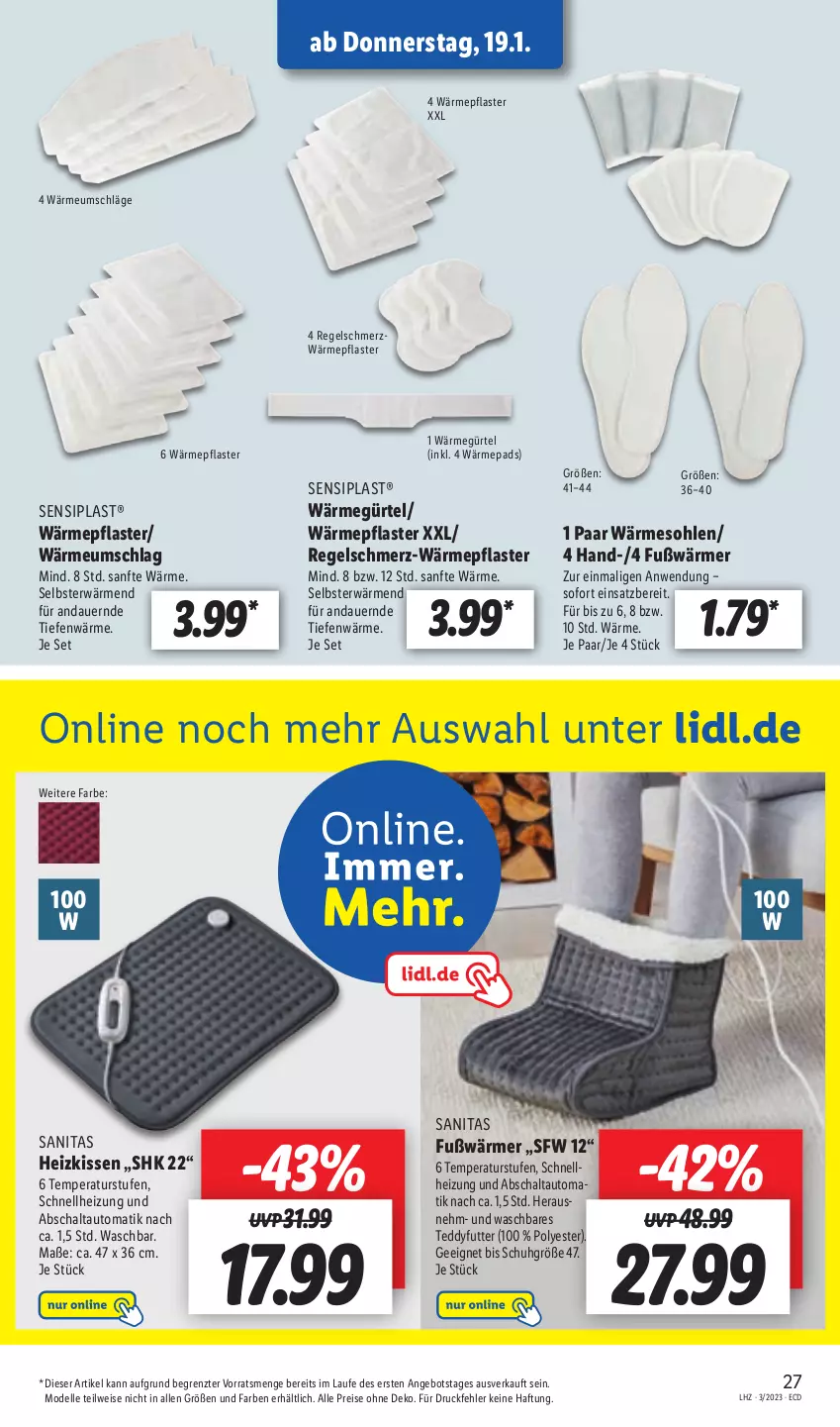 Aktueller Prospekt Lidl - Aktionsprospekt - von 16.01 bis 21.01.2023 - strona 29 - produkty: angebot, auer, auto, dell, eis, elle, Heizkissen, kissen, Mode, pflaster, reis, Schal, Ti, ZTE