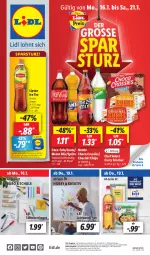 Gazetka promocyjna Lidl - Aktionsprospekt - Gazetka - ważna od 21.01 do 21.01.2023 - strona 1 - produkty: angebot, angebote, Bad, bio, chips, choclait chips, choco crossies, coca-cola, cola, coupon, crossies, curry, eis, fanta, Hobby, ice tea, lipton, lipton ice tea, Mezzo Mix, nestlé, preisvorteil, reis, snack, sprite, stifte, Ti