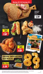 Gazetka promocyjna Lidl - Aktionsprospekt - Gazetka - ważna od 21.01 do 21.01.2023 - strona 3 - produkty: brot, butter, Croissant, Donut, donuts, eis, Käse, Laugenstange, Meister, reis, Ti