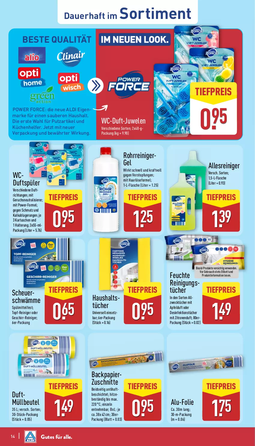 Aktueller Prospekt Aldi Nord - Von Montag - von 03.11 bis 08.11.2025 - strona 14 - produkty: aldi, apfel, auer, beutel, bio, Desinfektion, eis, flasche, geschirr, Heu, kraft, küche, Küchen, Küchenhelfer, müllbeutel, papier, Rauch, reiniger, Reinigung, reis, rwe, spülmittel, Ti, tiefpreis, topf, tücher, weck, zitrone, zitronen
