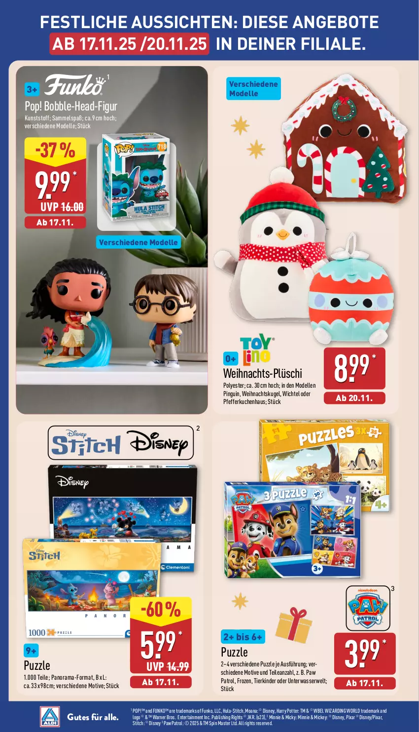 Aktueller Prospekt Aldi Nord - Von Montag - von 03.11 bis 08.11.2025 - strona 24 - produkty: angebot, angebote, dell, disney, elle, ente, Kinder, kuchen, Kugel, Mode, Paw Patrol, pfeffer, pingui, Plüsch, Puzzle, rama, rwe, Ti, wasser, Wichtel