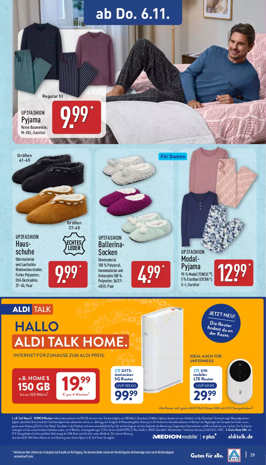 Aktueller Prospekt Aldi Nord - Von Montag - von 03.11 bis 08.11.2025 - strona 33 - produkty: aldi, aldi talk, auto, ball, Ballerinas, Bau, baumwolle, buch, decksohle, eis, garnitur, Germ, gin, LG, Pyjama, reine baumwolle, reis, Ria, rind, ring, Router, rwe, schuhe, sim, socken, Ti, up2fashion, usb, wolle, ZTE