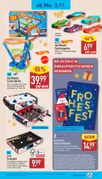 Gazetka promocyjna Aldi Nord - Von Montag - Gazetka - ważna od 08.11 do 08.11.2025 - strona 21 - produkty: Adventskalender, aldi, auto, ball, batterie, dell, eis, Elektro, elle, erde, Fußball, gin, gutschein, gutscheine, Holz, Hot Wheels, leine, LG, Liege, Mattel, Mode, sac, schoko, schokolade, schokoladen, Spiele, spielzeug, teller, Ti, tisch, usb, ZTE